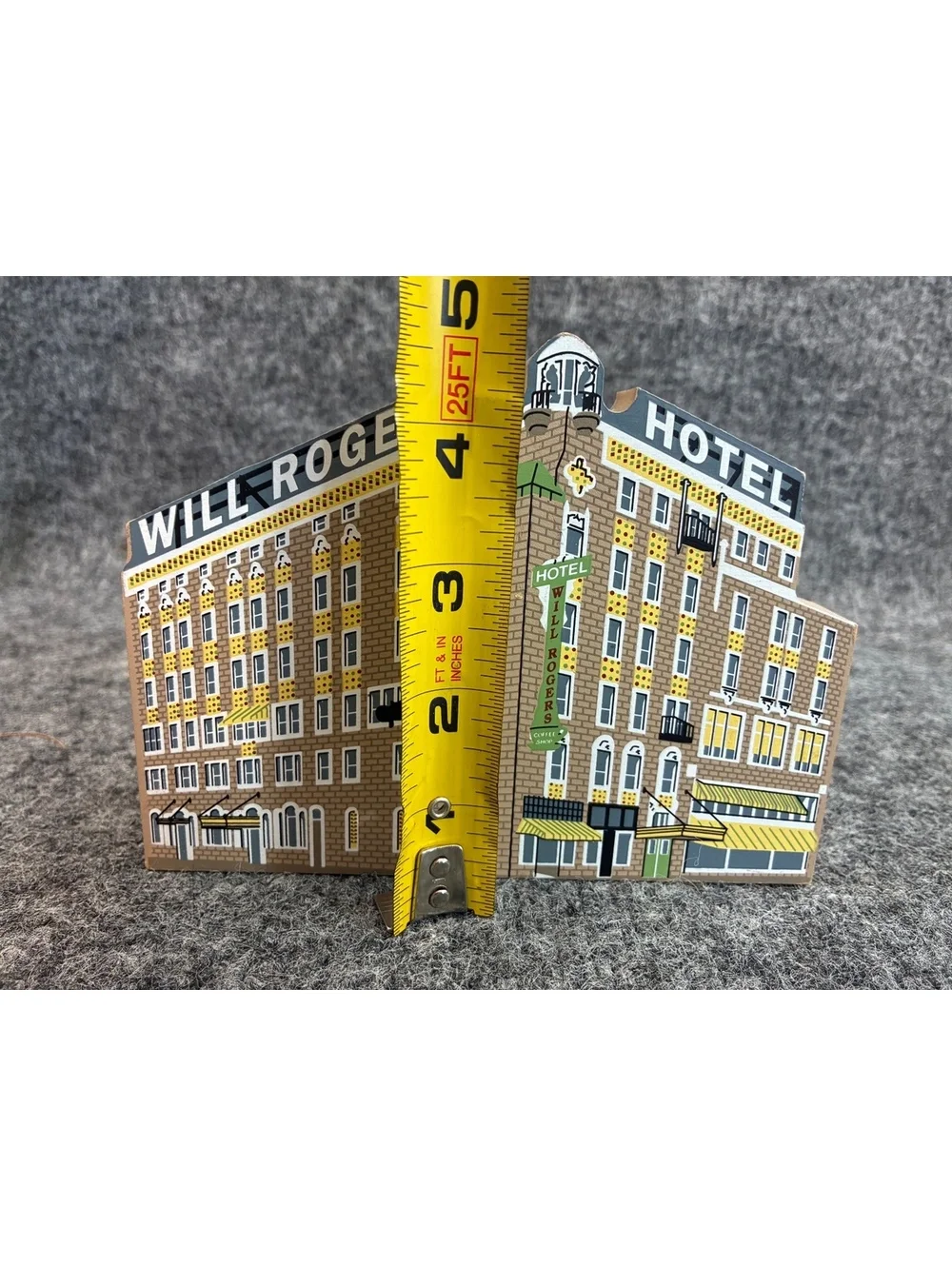 The Cat's Meow Will Rogers Hotel Route 66 Collectible Wooden Block